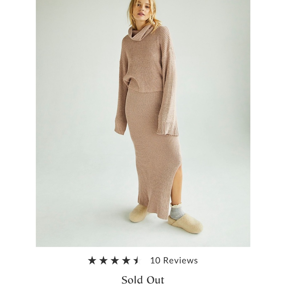 Free people, sweater set, tan, large